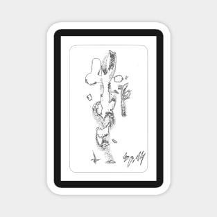 Figure In Black And White Dance Magnet