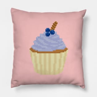 Periwinkle cupcake pixel art Pillow