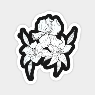 Iris and tiger lilies Magnet