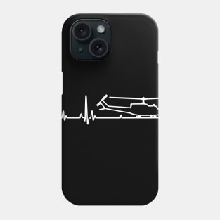 White UH-1 Huey Helicopter Heartbeat Pulse Phone Case