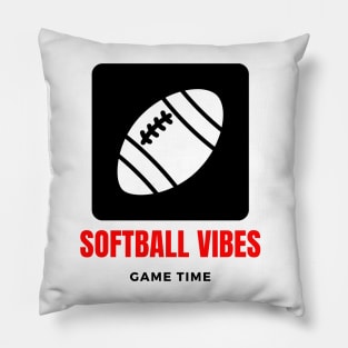 Soft Ball Vibes funny motivational design Pillow