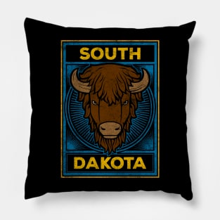 South Dakota Bison Buffalo Pillow