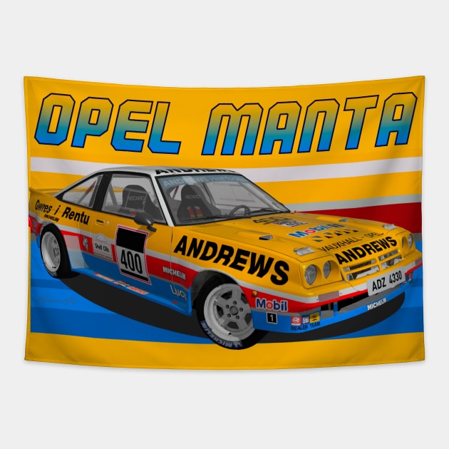 Opel Manta 400 Group B Andrews Tapestry by PjesusArt