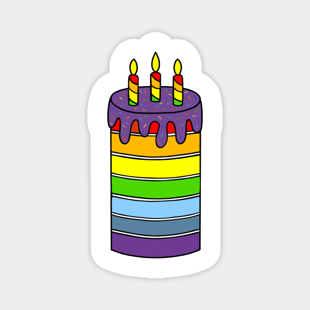 Happy Birthday Cake - Cute Food Art Magnet by SartorisArt1