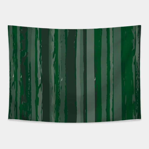 Painted Green Stripes Tapestry by PSCSCo