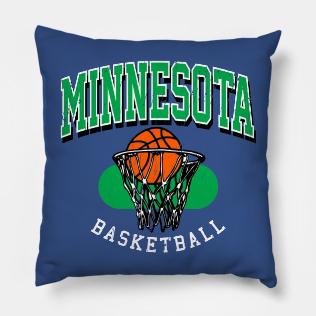 Vintage Minnesota Basketball Pillow by funandgames