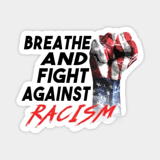 Raised American Fist Black Lives Matter Fight Against Racism Magnet