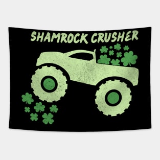 Shamrock Crusher St Patrick's Day Monster Truck Lover Tapestry