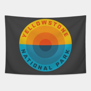 Yellowstone National Park Sunset Retro Tapestry