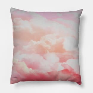 watercolor Pink sky background Pillow