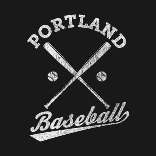 Portland Baseball - Vintage Faded Baseball design print T-Shirt