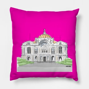 bellas artes x mexico city ecopop architectural portrait monuments Pillow