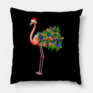 Flamingo Christmas Lights, Xmas Tree, Santa Hat Pillow