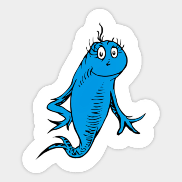 Lover Animation Dr Seuss Blue Fish Dr Seuss Sticker Teepublic