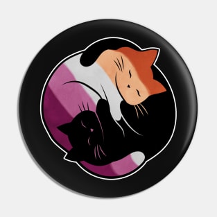 Lesbian Yin Yang Cat Pin