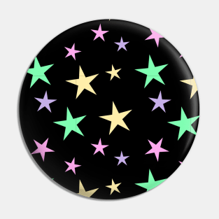 Colorful Stars Pattern on Black Pin