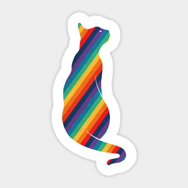 rainbow cat game cat sticker teepublic