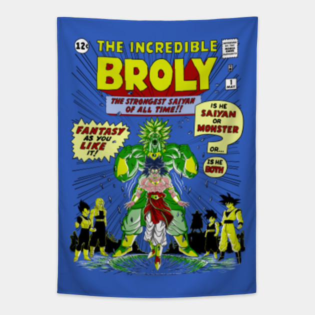 The Incredible Broly Dragon Ball Tapisserie Teepublic De