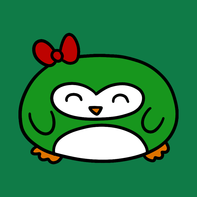 Girly Green Penguin by saradaboru