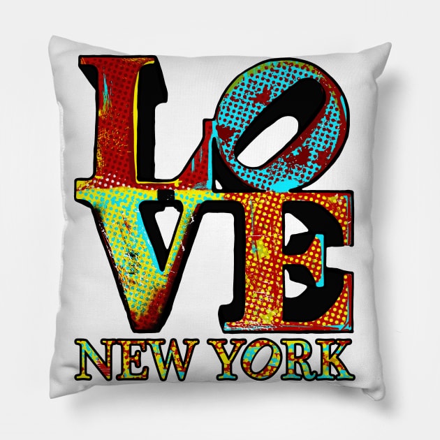 Pop Art LOVE Monument New York Pillow by FireflyCreative