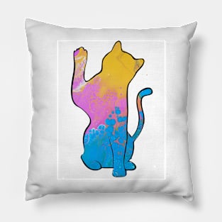 rainbow cat Pillow