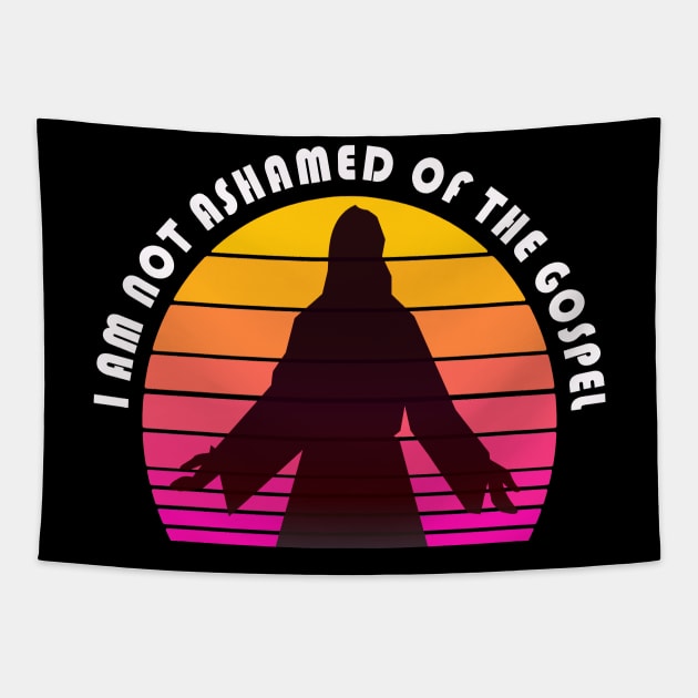 I am not ashamed of the gospel Tapestry by CartWord Design