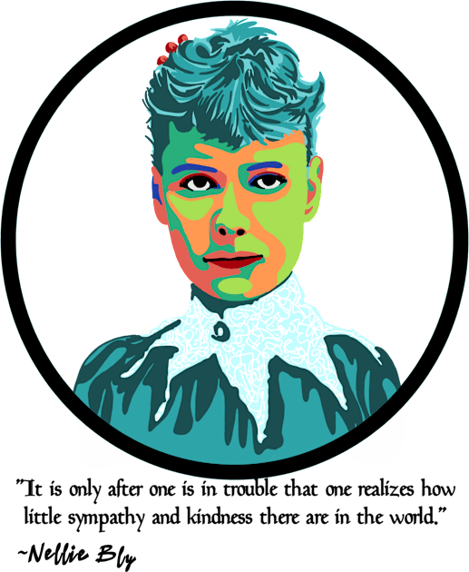 Nellie Bly Portrait Kids T-Shirt by Slightly Unhinged