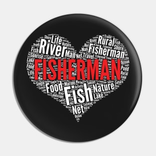 Fisherman Heart Shape Word Cloud Design Fish design Pin