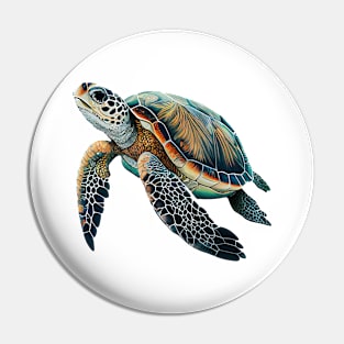 Sea Turtle in natural Colors Pin