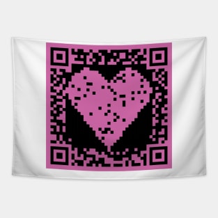 QR Code heart Tapestry