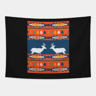 Deer winter pattern Tapestry