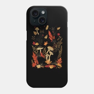 Cat Mushroom Delights Whiskers and Chanterelles Phone Case