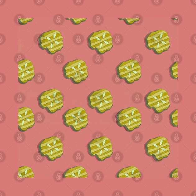 Retro Pink Pickle  Fast Food Pattern by so_celia