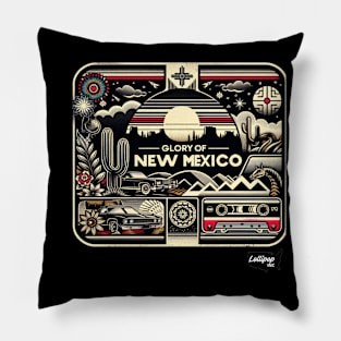 New Mexico Mystique: Desert - American Vintage Retro style USA State Pillow