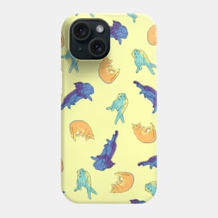 Cats Pattern - Baby Yellow Background Phone Case