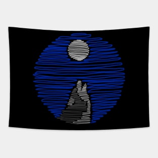 Wolf and Moonlight Tapestry