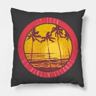 St. John United States Virgin Islands Sunset Surf Pillow