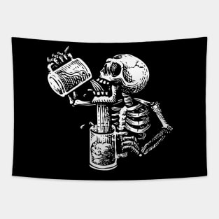 Drunk skull Tapestry