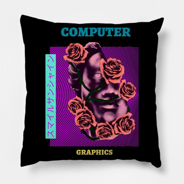 Computer Graphics,Smile Sunshine Pillow by Dosiferon