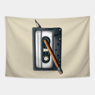 Tape Cassette-Rewind-Retro Vintage Tapestry