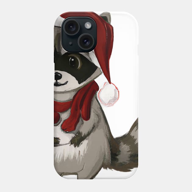 Cute Raccoon Drawing Phone Case by Play Zoo