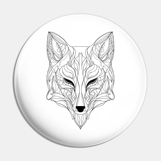 Abstract Fox Essence: Intricate Line Art Interpretation Pin by AmandaOlsenDesigns