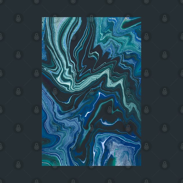 Striking swirl paint pattern, in silver and blue by F-for-Fab