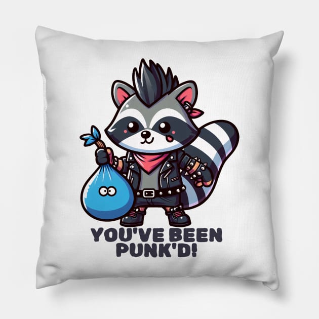 Punk Rock Raccoon Prank Pillow by PunnyBitesPH