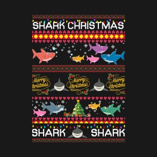 Shark Christmas T shirt Funny For Cat Lovers T-Shirt