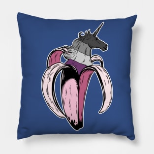 Asexual Unicorn Banana LGBT Pride Flag Pillow