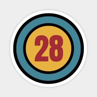 The Number 28 - twenty eight - twenty eighth, 28th Magnet