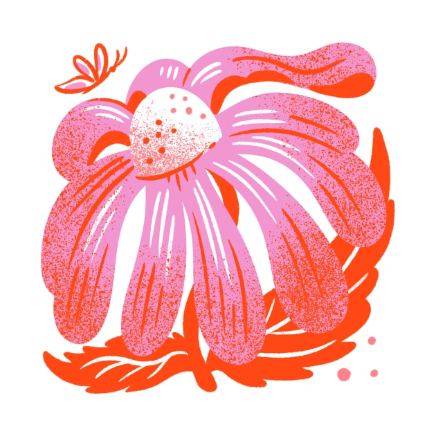 Orange pink Daisy by JordanKay