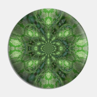 Green Fantasy Damask Wallpaper Print Pin