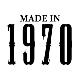 Made in 1970 year | Simple Black T-Shirt